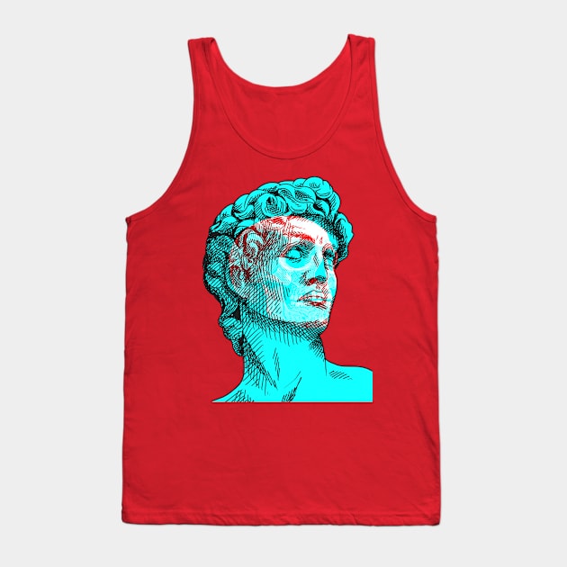 David Skull Interactive Red&Blue Filter T-Shirt #2 Tank Top by RedAndBlue